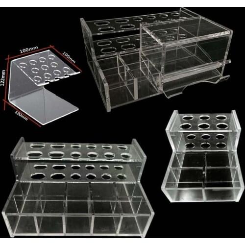 1PC Transparent Dental Adhesive Resin Syringe Acrylic Organizer Holder Case size s