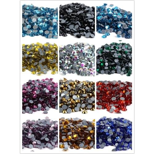 Ss3,ss4,ss8,ss12,ss34 Hot Fix Rhinestone Glitter Strass Flatback Glass Crystal Hotfix Stones Iron on Rhinestones For Garment