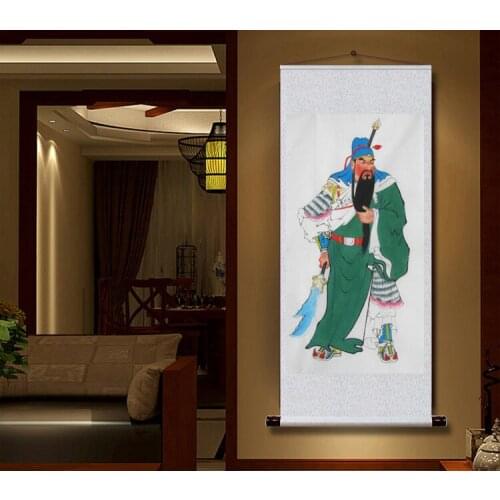 TOP 100% handpainted GUAN GONG painting # Asia Almighty God bring in wealth Money good luck God of wealth guandi FENG SHUI art