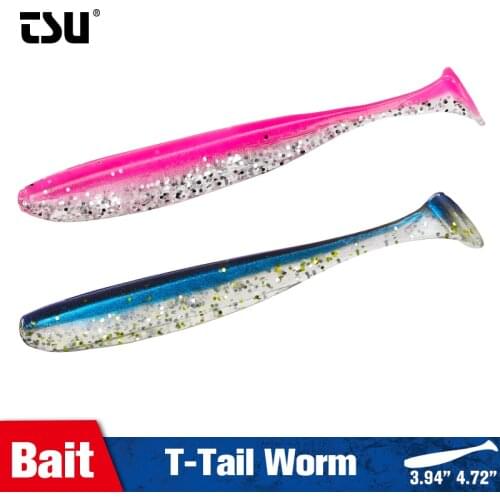 TSURINOYA Soft Lures T Tail Worm 100mm 120mm Artificial Soft Baits Bass Lure NEW SIZE Carp Fishing Silicone Wobblers 10PCS 6PCS