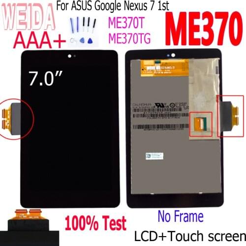 WEIDA New 7.0" For Asus Google Nexus 7 2012 1st Gen Me370 ME370T ME370TG LCD Touch Screen Panel Assembly 100% Test ME370 LCD