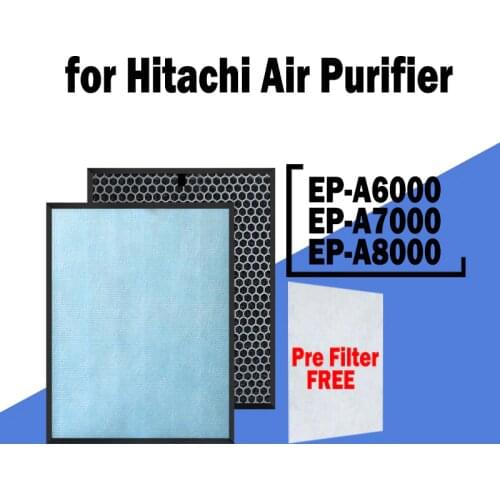 Replacement Hepa & Carbon Filter Compatible Hitachi EP-A6000 EP-A7000 EP-A8000 Air Purifier