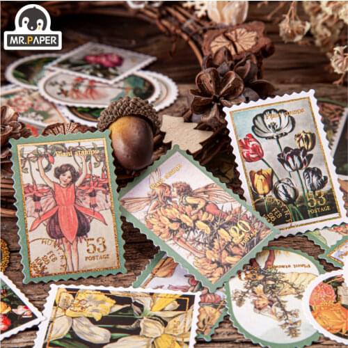 JIUMO Golden Bronzing Retro Nostalgic Stamp Fairy Tale Forest Dream Series Sticker Bullet Diary Decoration Sticker