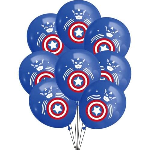10pcs Super Hero Balloon Captain America Shield Iron Man Latex Balloons Kids Birthday Party Decoration Baby Shower Balloons