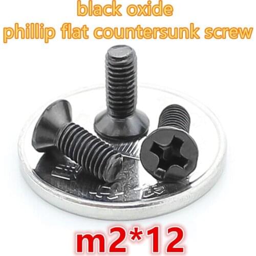 1000pcs m2*12 carbon steel with black zinc oxide phillip cross recessed head mini micro electronic screw machine screw