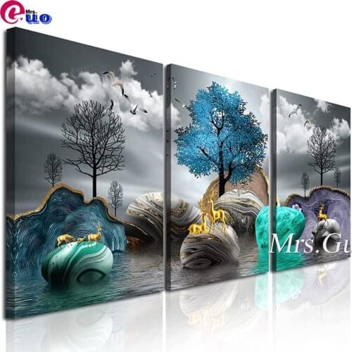 5D Diamond Art Painting Kits Embroidery Sale Black and white Abstract landscape Home Decor Pictures Of Rhinestones Handicraft