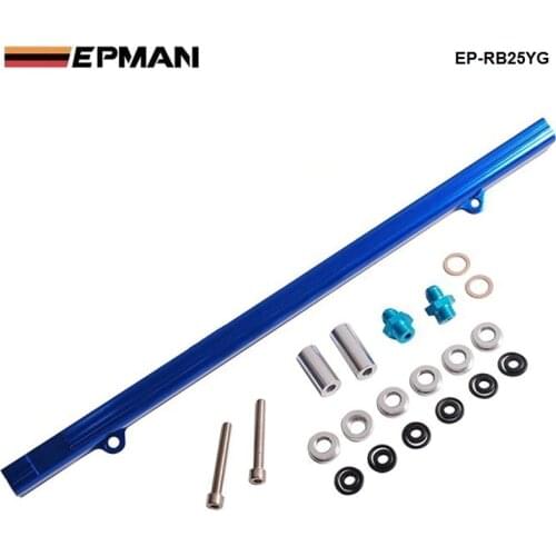 Aluminium Billet Top Feed Injector Fuel Rail Turbo Kit Blue High Quality For Nissan Skyline RB25 ECR33 EP-RB25YG