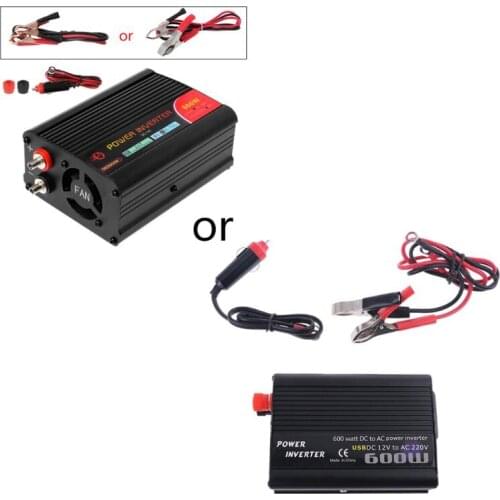 600W Power Inverter DC 12V to 220V AC Cars Inverter with Car Adapter & USB Port