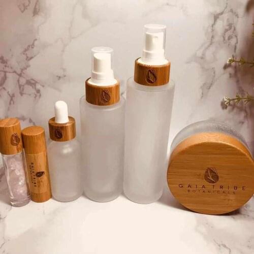 Bamboo Cosmetic Packaging Spray perfume Bottles 150ml 120ml 100ml Biodegradable Wooden Hemp CBD oil Cream Bottles Natural Luxury