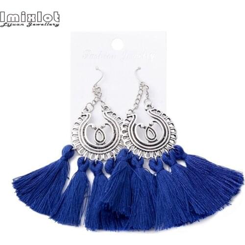 Bohemia Long Tassel Earrings For Women Water Drop Shape Ethnic Vintage Dangle Earrings Fashion Party Fringed Jewelry Gift