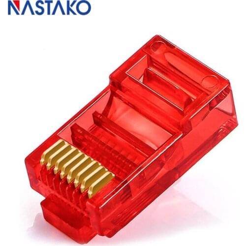 Cat5 Cat5e RJ45 Connector RJ45 Plugs utp Cat5 Network Connector lan Ethernet Cable Jack Colorful Gold Plated