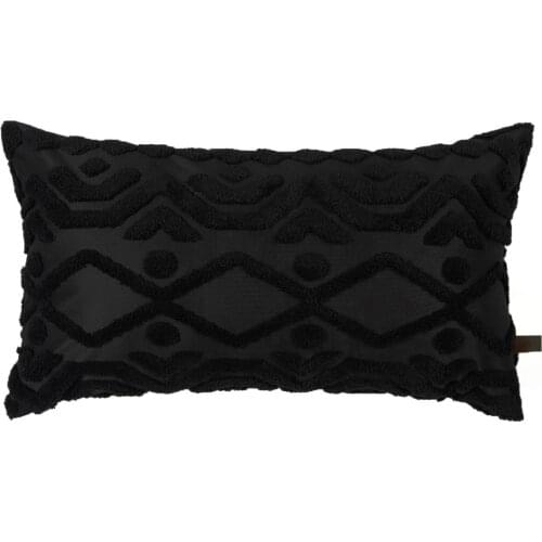 Bohemian Special Design Punch Punch Pattern Rectangle Decorative Pillow decorate Case Letta Black