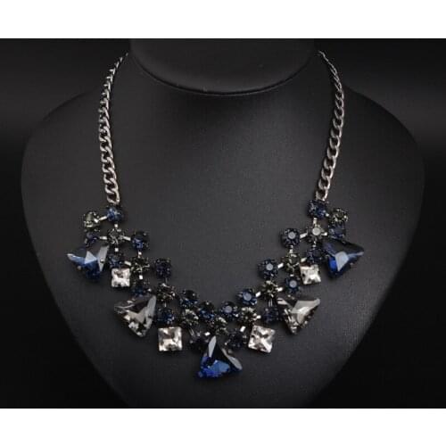 New Star Gem Stones Choker Fashion Geometric Crystal Necklace Pendants For Women Bridal Chain Statement Jewelry Bibs Collar
