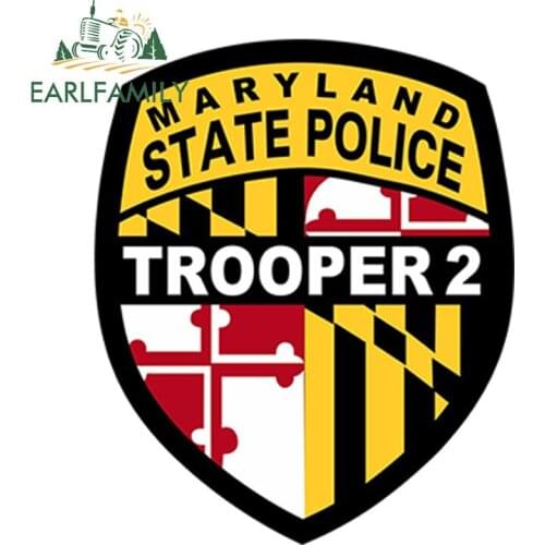 EARLFAMILY 13cm x 10.8cm Maryland Trooper 2 Exterior Funny Car Stickers Auto Bumper Window Decals Car Styling