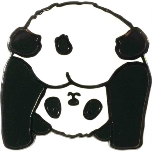 Panda Buttocks Enamel Brooches Lovely Animal Lapel Pins Cartoon Badge Friend Jewelry Accessories Gift Wholesale