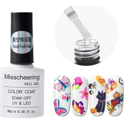 New Nail Foil Gel 7.5ml/bot For Transfer Foil Sticker Nail Foil Adhesive Polish Gel Starry Paper Print Foil Wraps Manicure Tools