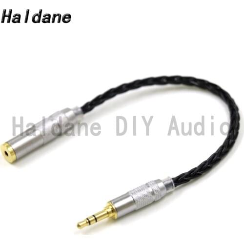 Haldane HIFI 7N Silver Plated 3.5mm 3pole Stereo Male to 2.5mm TRRS Balanced Female Audio Adapter Cable 3.5 to 2.5 Connector