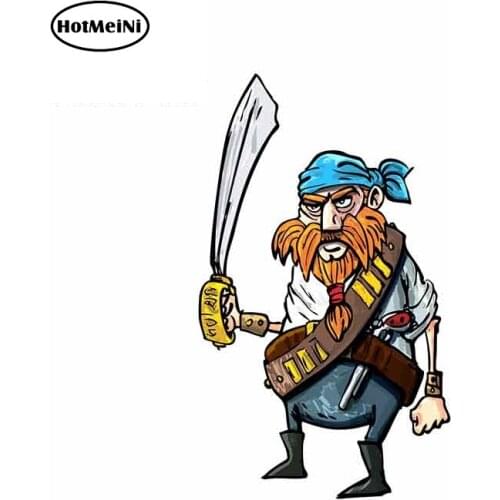 HotMeiNi 13cm x 7.8cm For Pirate With A Long Knife Sticker Funny Car Decal Suitable For VAN SUV GTR Decoration Vinyl Material