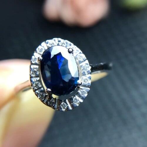 Sapphire Ring18K Oval Simulate Gemstone Colorful Ring Oval Sapphire Jewelry Fascinating