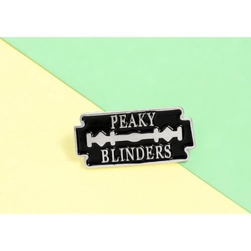 Peaky Blinders Pins Razor Blade Brooch Enamel Pin Buckle Black Razor Punk Jewelry Gift for Fathers Day Christmas