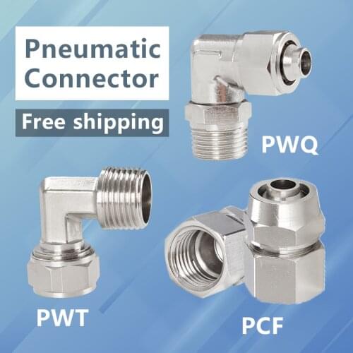 Metal Pneumatic connector nickel-plated copper external thread 1/8 1/4 3/8 1/2 3/4 trachea quick connector 6 8 10 12 14 16mm
