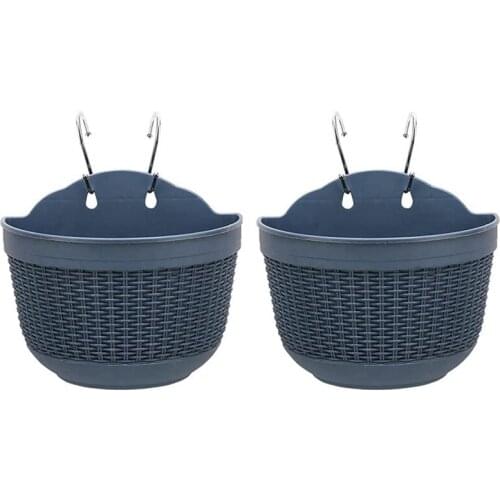 Flower Pots Set of 2,Plastic Hanging Planters Outdoor for Garden Fence Patio Home Ornaments Wall Flower Holders