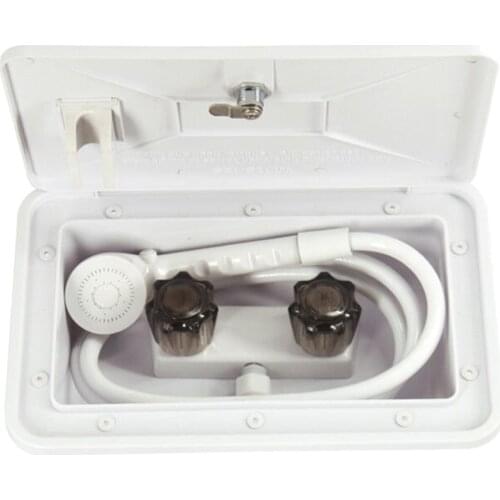 Outside Outdoor RV Exterior Shower Box Quick Connect Sprayer Hose Faucet Kit Boat Marine Camper Motorhome Caravan RV Shower Box