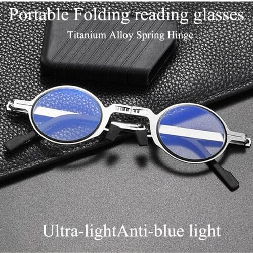 New No Screw Portable Folding reading glasses Women Men Anti-blue light Hyperopia Eyeglasses with Glasses Case +1.0 To +4.0