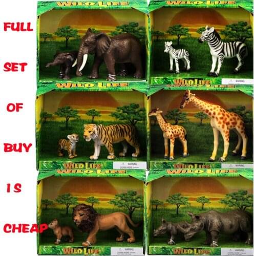 Wholesale refined simulation model animal toy lion zebra elephant Penguin giraffe panda kangaroo kangaroo camel still pig tiger