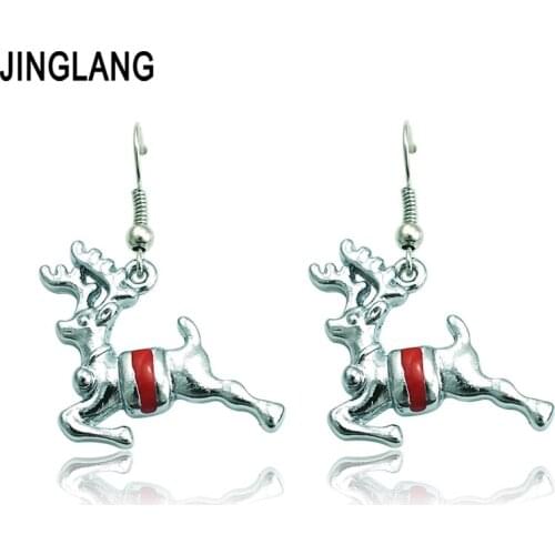 Wholesale Fashion Dangle Earrings Christmas Deer Charms Earrings For Women Jewelry Free Shipping ER1537
