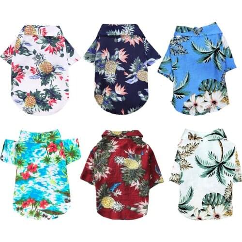 Pet Printed Clothes For Dogs Summer Floral Beach Shirt Small Dog Jacket Coat Puppy Costume Cat Clothing Spring Pet Outfits