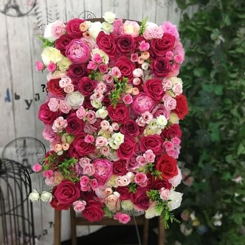 Luxury Custom Artificial Rose Peony Flower Wall Wedding Backdrop Flower Wall Party Event Interior Home Decoration Window Display
