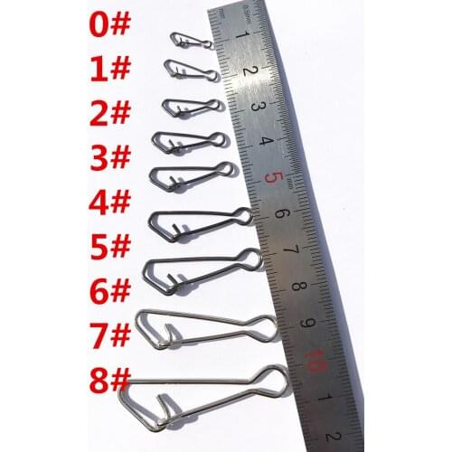 50pcs/lot Stainless Steel Fishing Connector Rolling Swivels Hooked Snaps Sea Ocean Fishing Line Tools 0#-8# high bearing fishing