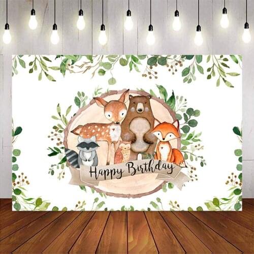 Safari junlge party backdrop happy birthday background for photo studio 7x5ft animals first birthday party background custom