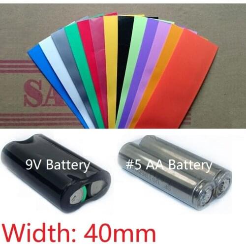 Width 40mm PVC Heat Shrink Tube Dia 25mm Lithium Battery 9V AA Pack Insulated Film Wrap Protection Case Pack Wire Cable Sleeve