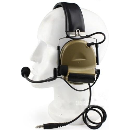 Outdoor Hunting Tactical Headset Headphone Noise Canceling Airsoft Camouflage Military Headset Walkie Talkie Helmet
