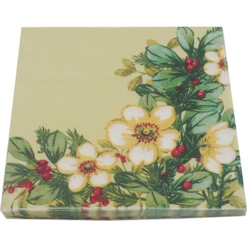 20Napkins/Lot New Color Printed Napkins Camellias DIY Birthday Wedding Anniversary Days Party Paper Towel Decoration 33*33cm
