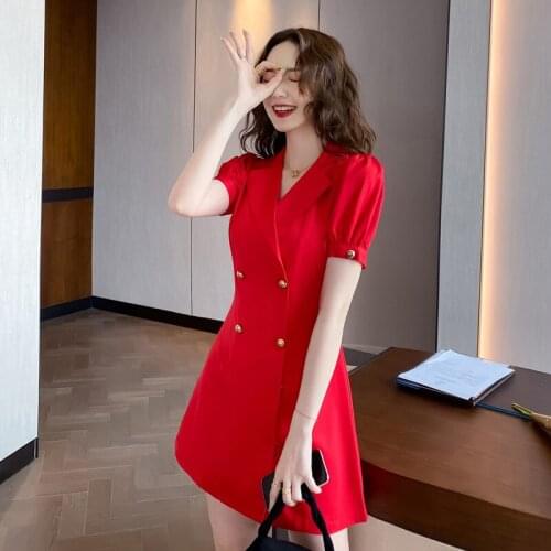 Summer Office Lady Elegant Dress Solid A-line Midi Dress High Waist Vestidos Mujer Pastel Clothes For Women