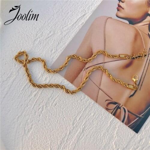 Joolim Jewelry Wholesale Gold Color Chain Necklace Stainless Steel Jewelry