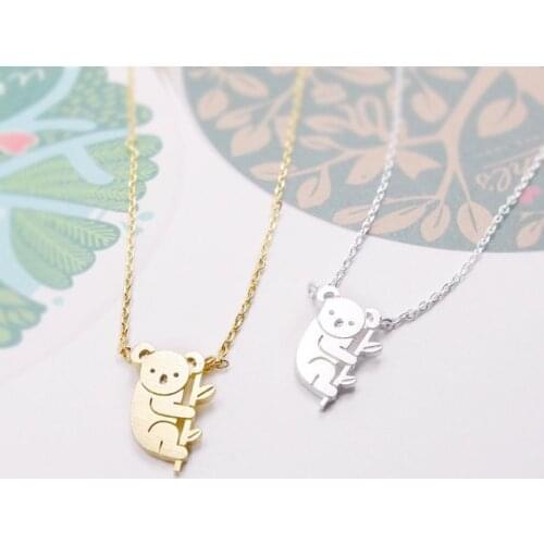 Newest Listed Funny Animal Koala Pendant for women choker charm necklace jewelry