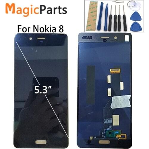 For Nokia 8 LCD Display Screen with Touch Screen Digitizer Assembly Black Free Shipping