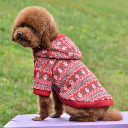 Puppy Winter Clothes Pet Warm Knitted Sweatshirt Clothing for Small Dogs Christmas Hooded Jackets ChihuahuaTeddy Knitting Coat