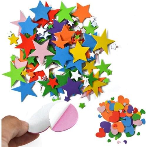 1LOT Mix Star hearts foam stickers Kids toy Scrapbooking kit.Early educational DIY.kindergarten arts and craft.OEM Wholesale