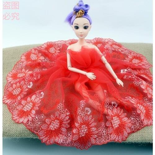 1 Yard High Quality Red Embroidered Lace Fabric Tull Lace Mesh Trims 20cm Width