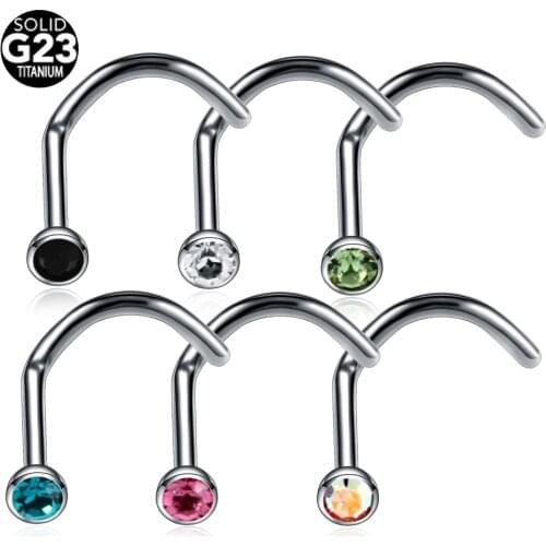 G23 Titanium Nose Piercings Nose Earrings Lots Nose Studs Bone Pin Hoops Nostril Screw Piercings Septum Body Jewelry Piercings