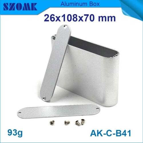 10 pieces a lot, powder coating aluminum cabinet with round side project box 26*108*70mm