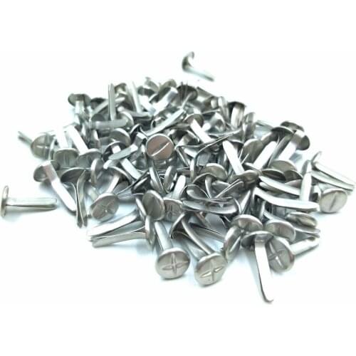 100pcs 8mm "+ -" Slotted Phillips Head Screw Brads Silver Scrapbooking Nails Metal Embellishment Cross Album Paper Craft Tool