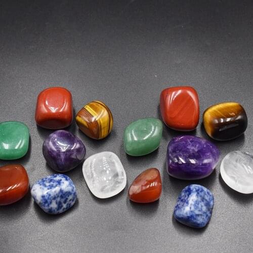 14pcs/lot Reiki Natural Stone Tumbled stone Irregular Polishing Rock Quartz Yoga Energy Bead For Chakra Healing Decoration free