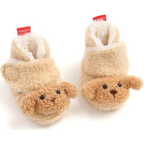 2020 Newborn Baby Winter Warm Shoes Infant Boy Girl Winter Puppy Fur Shoes Non-slip Soft Soled Toddler Boot