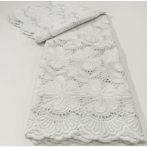 2020 High Quality African Lace Fabric Embroidery Swiss French Tulle Pure Cotton 2.5yards Wedding Party Dress Guipure ML2803